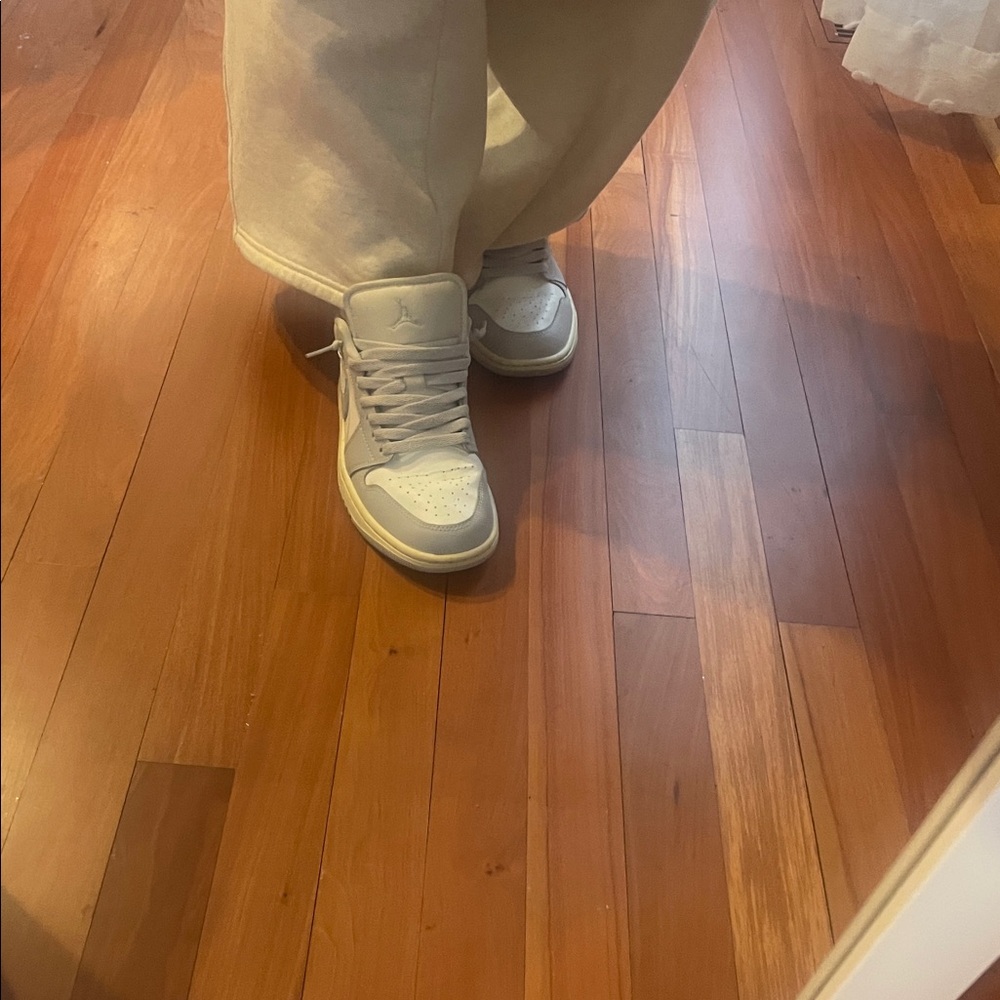 Jordan Light Gray Sneakers with Cream Soles - Picture 9 of 9